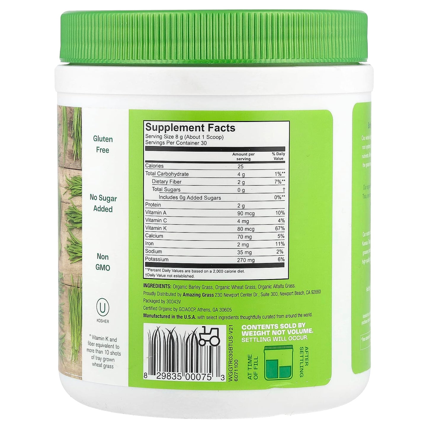 Amazing Grass USDA Organic Whole Food Supplement - 8.5 oz Powder - Image 2