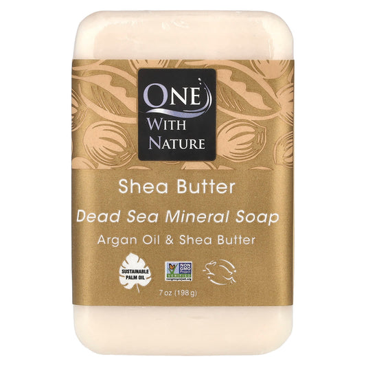 One with Nature, Dead Sea Mineral Bar Soap, Shea Butter, 7 oz (198 g) - Image 1