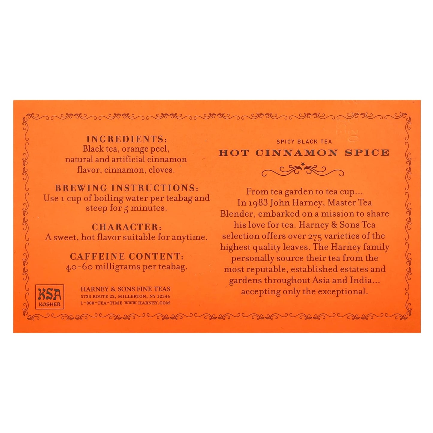 Harney & Sons Hot Cinnamon Spice Black Tea, 50 Tea Bags - Image 2