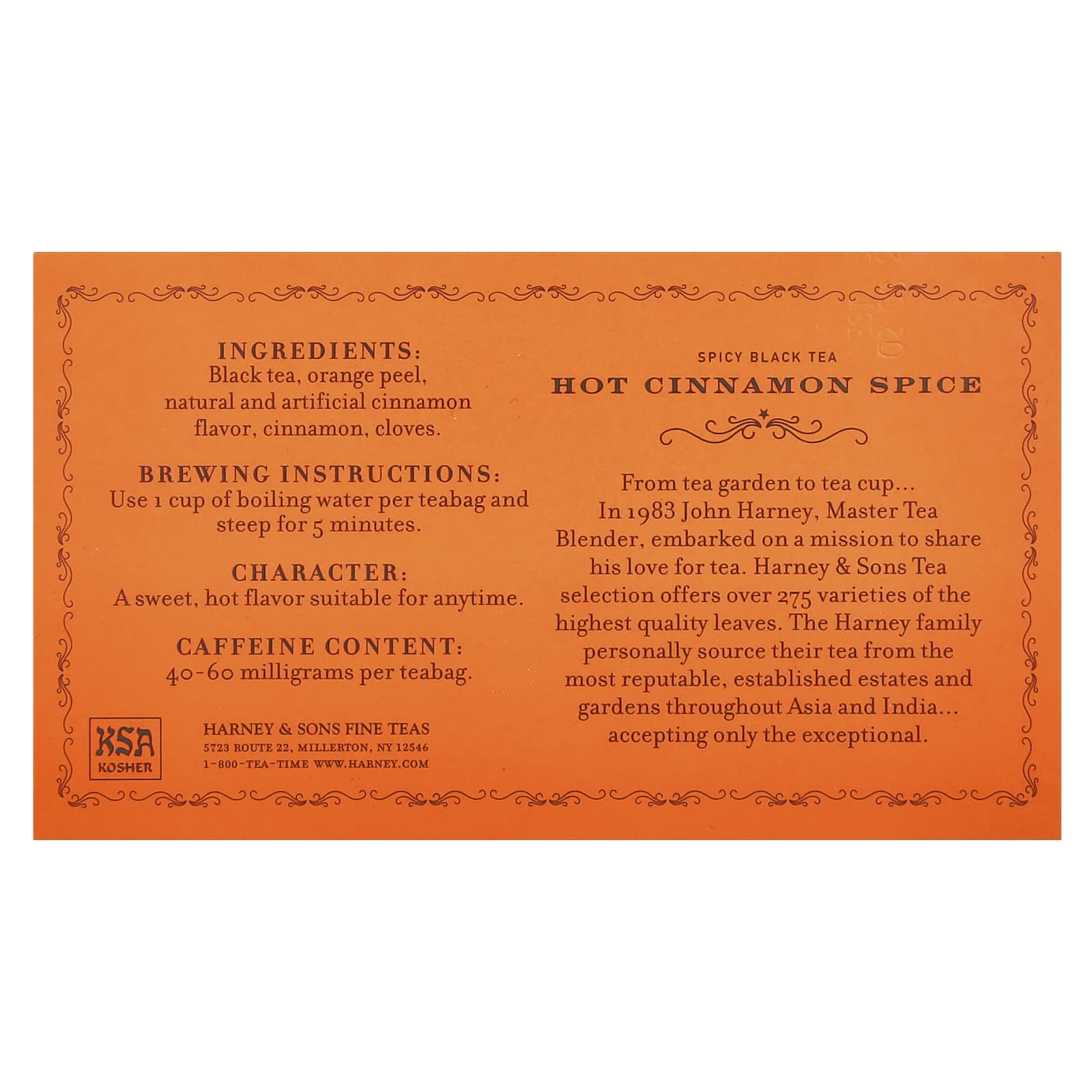 Harney & Sons Hot Cinnamon Spice Black Tea, 50 Tea Bags - Image 2
