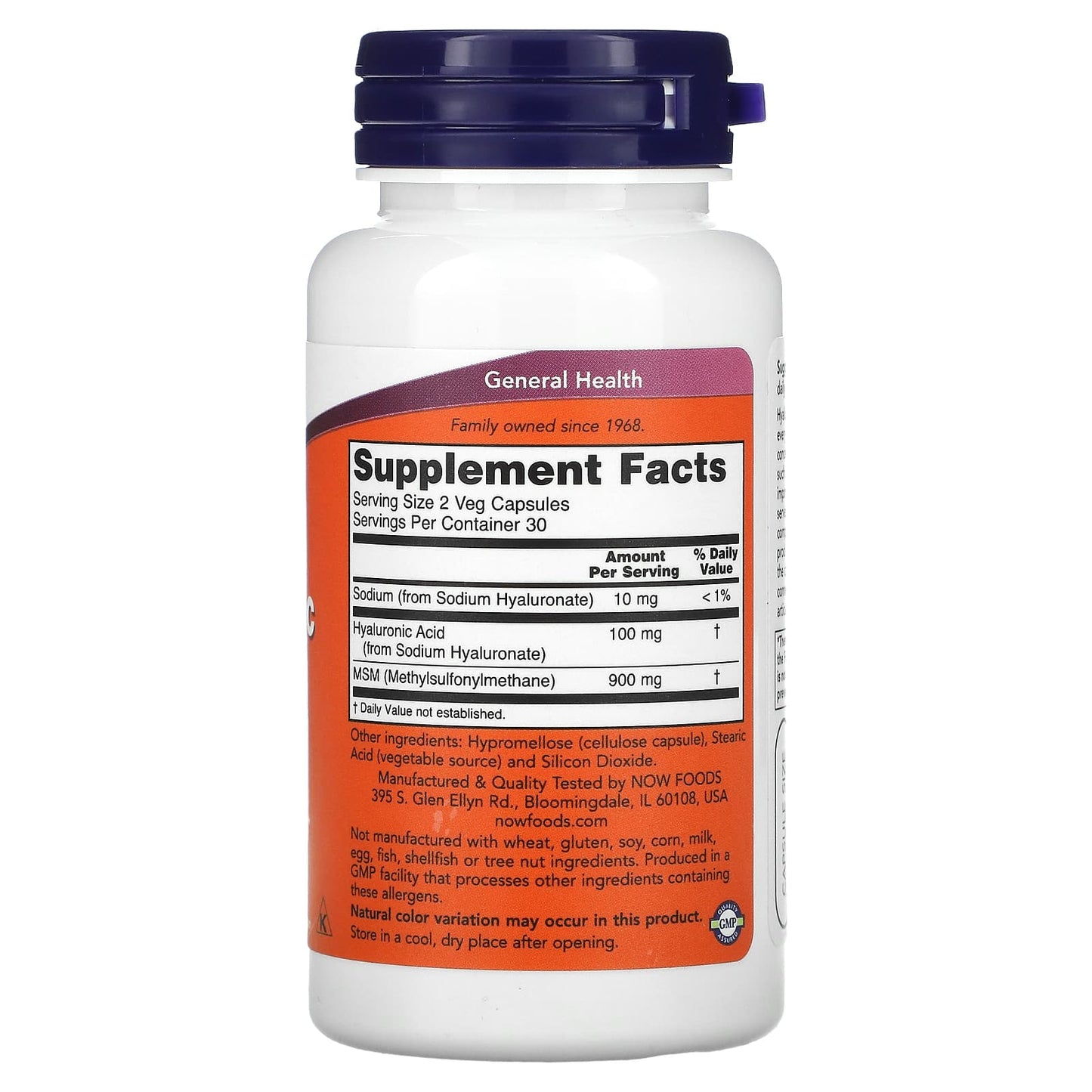 NOW Foods, Hyaluronic Acid, 50 mg, 60 Veg Capsules - Image 2