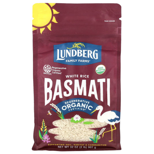 Lundberg, Organic White Rice, Basmati, 32 oz (907 g) - Image 1