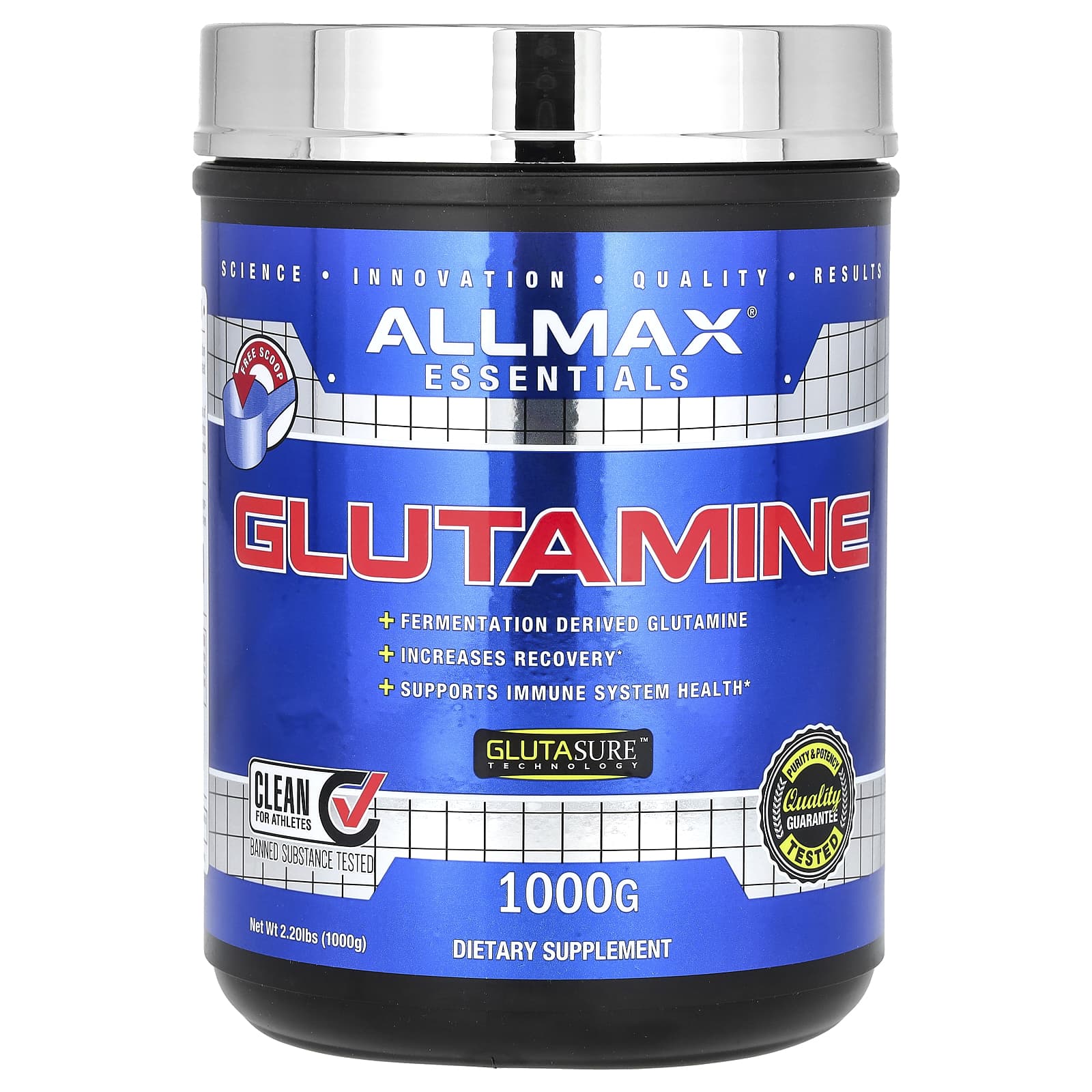 ALLMAX Essentials Glutamine 2.2 lbs | Boost Recovery & Immune System - Image 1