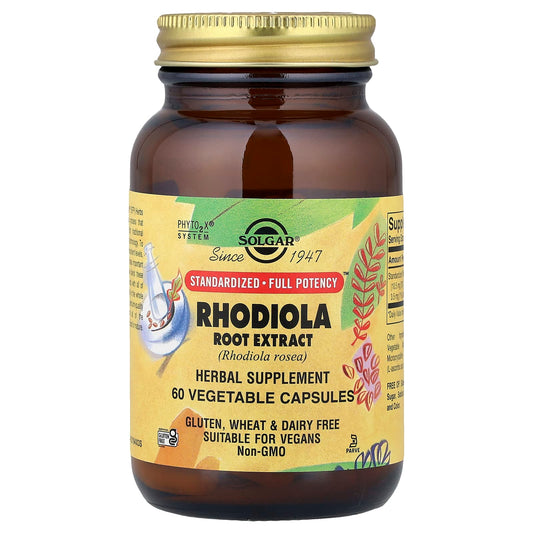 Solgar, Rhodiola Root Extract, 60 Vegetable Capsules (350 mg per Capsule) - Image 1