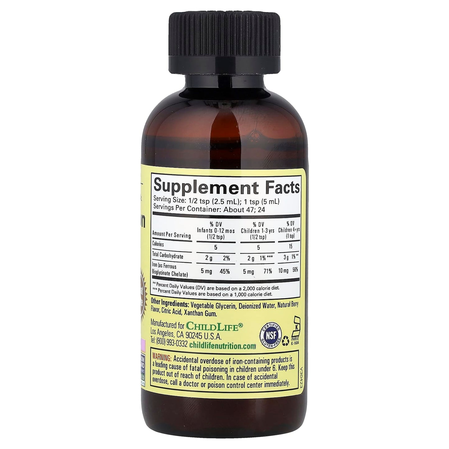 ChildLife Essentials, Liquid Iron, Natural Berry, 10 mg, 4 fl oz (118 ml)