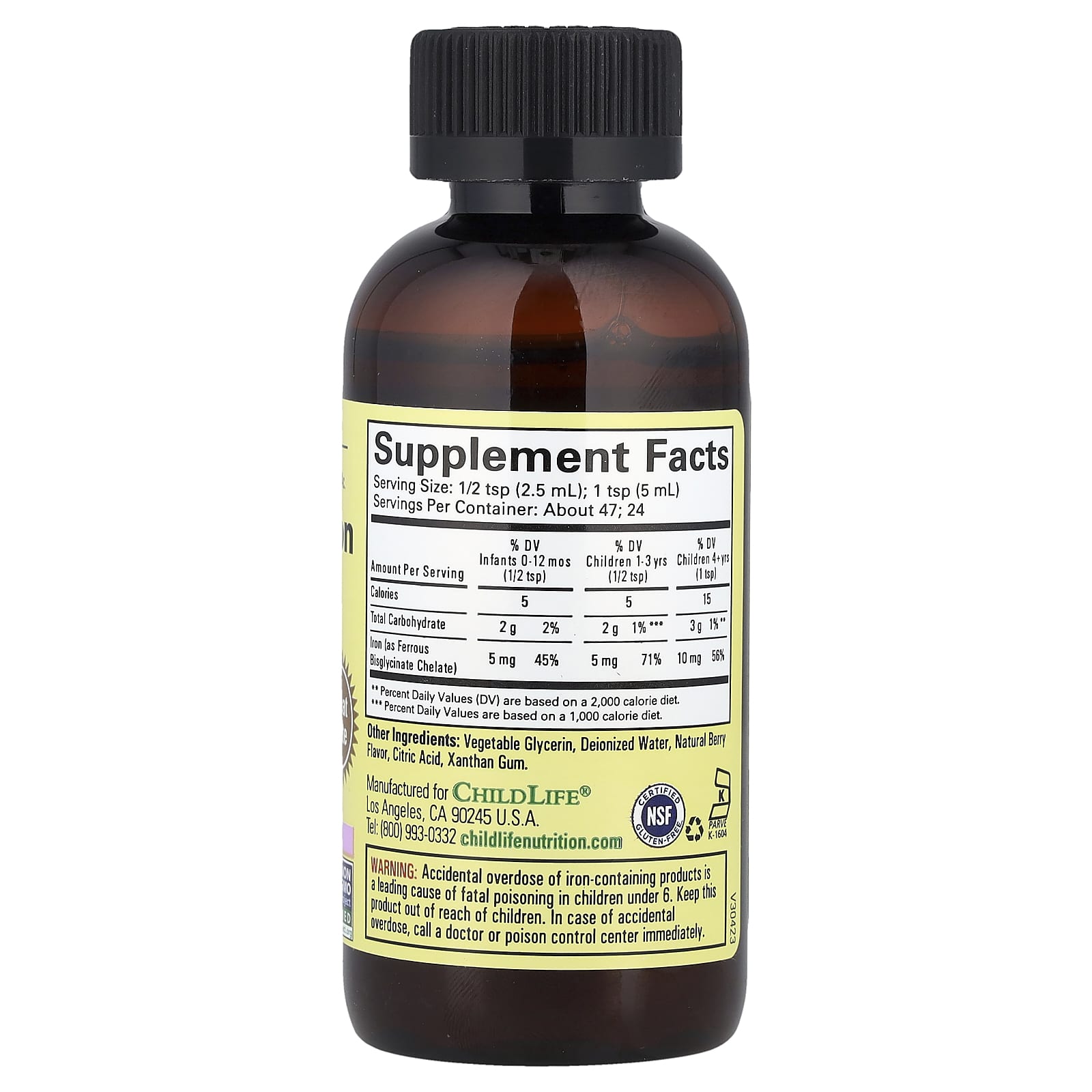 ChildLife Essentials, Liquid Iron, Natural Berry, 10 mg, 4 fl oz (118 ml)