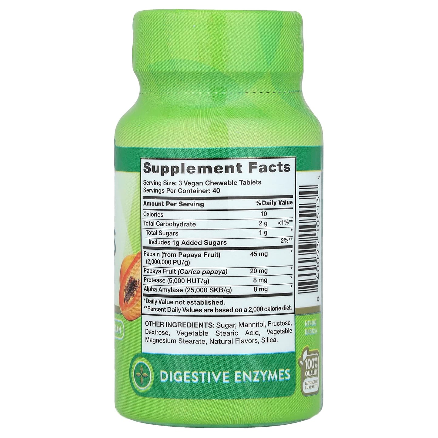 Nature's Truth, Chewable Papaya Enzymes, Natural Tropical, 120 Chewable Tablets - Image 2
