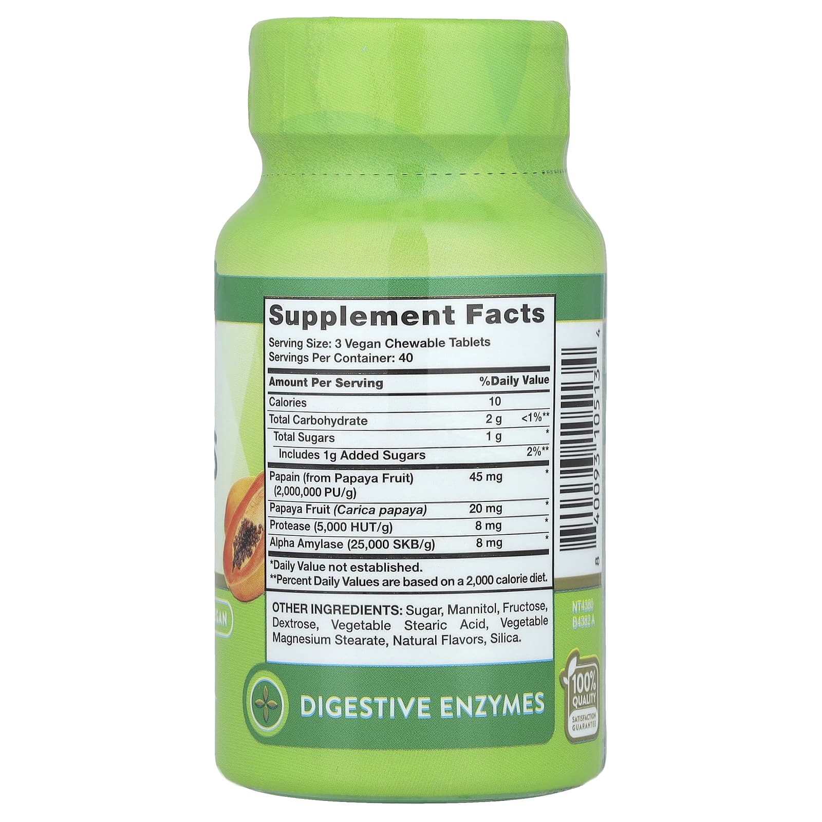 Nature's Truth, Chewable Papaya Enzymes, Natural Tropical, 120 Chewable Tablets - Image 2
