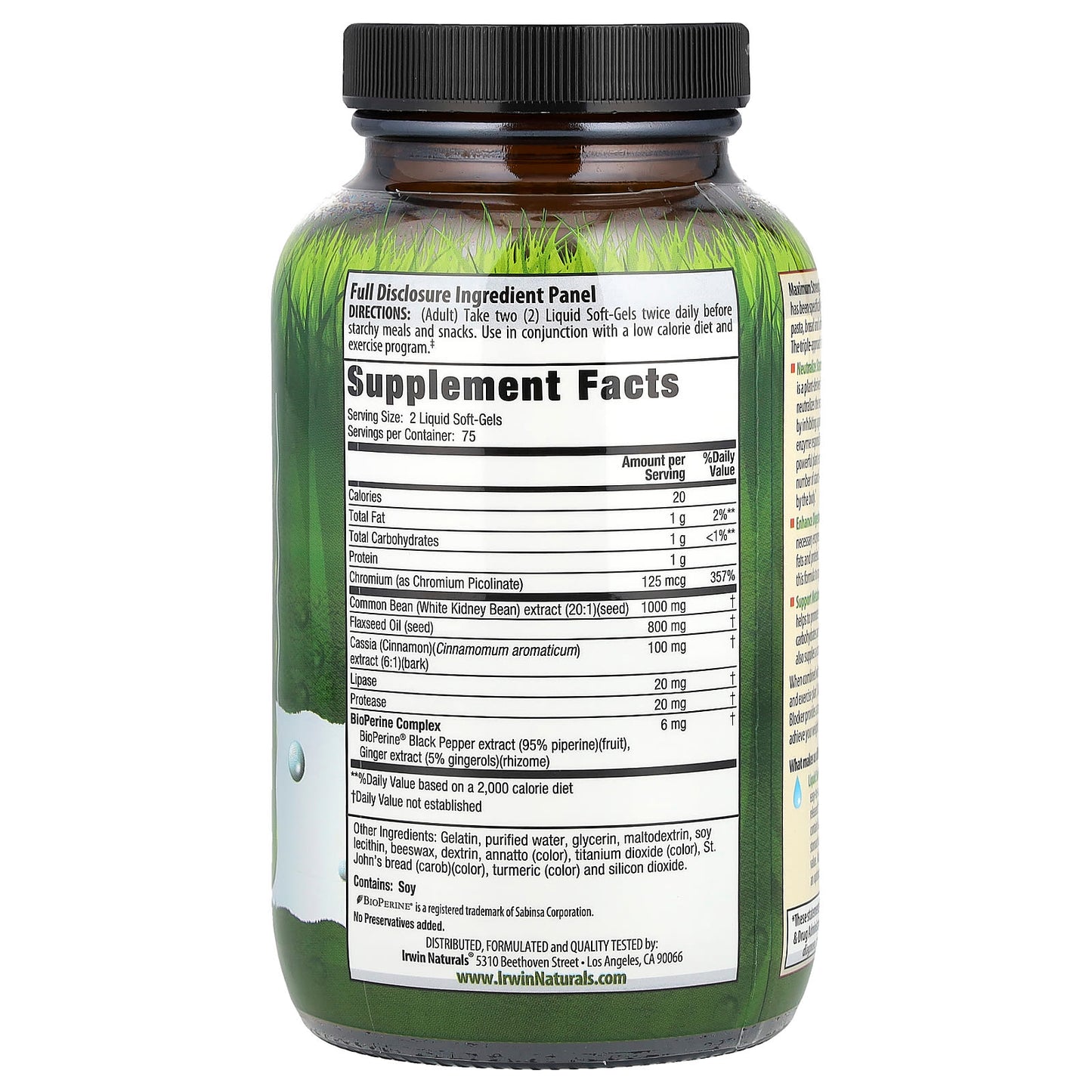Maximum Strength Carb Blocker by Irwin Naturals - 150 Liquid Soft-Gels - Image 2
