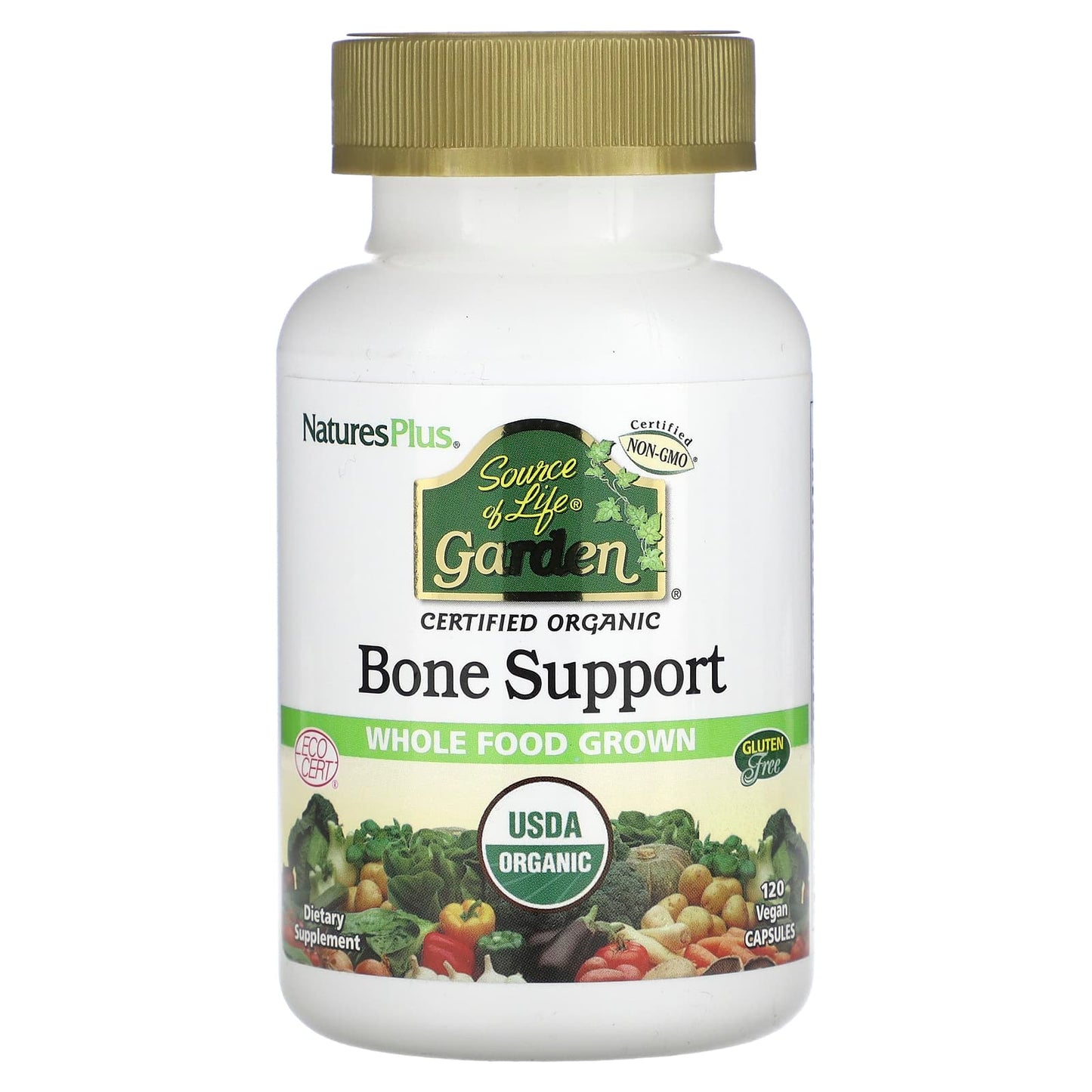 NaturesPlus, Source of Life Garden, Organic Bone Support, 120 Vegan Capsules - Image 1