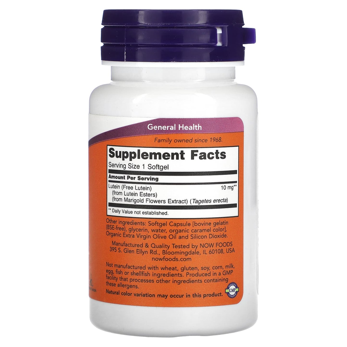 NOW Foods, Lutein, 10 mg, 60 Softgels - Image 2