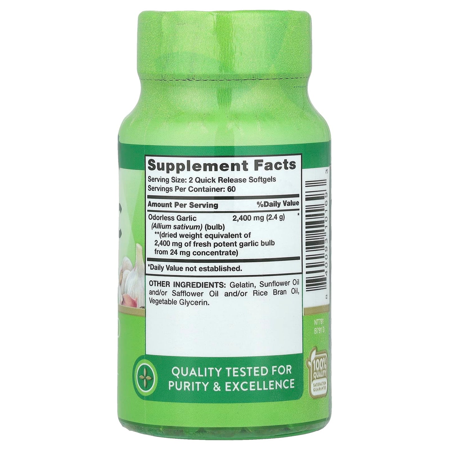Nature's Truth, Odorless Garlic, 120 Quick Release Softgels (1,200 mg per Softgel) - Image 2
