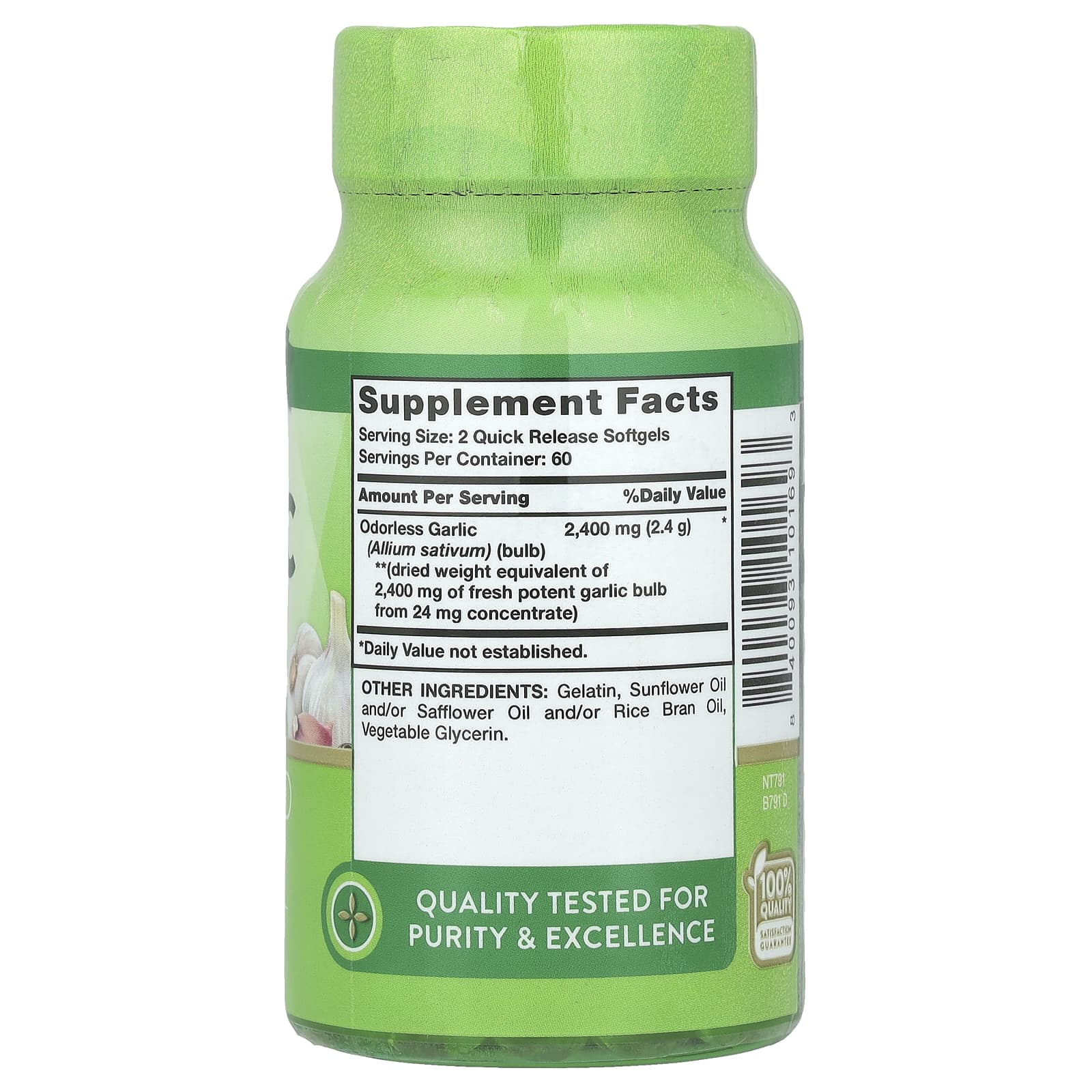 Nature's Truth, Odorless Garlic, 120 Quick Release Softgels (1,200 mg per Softgel) - Image 2