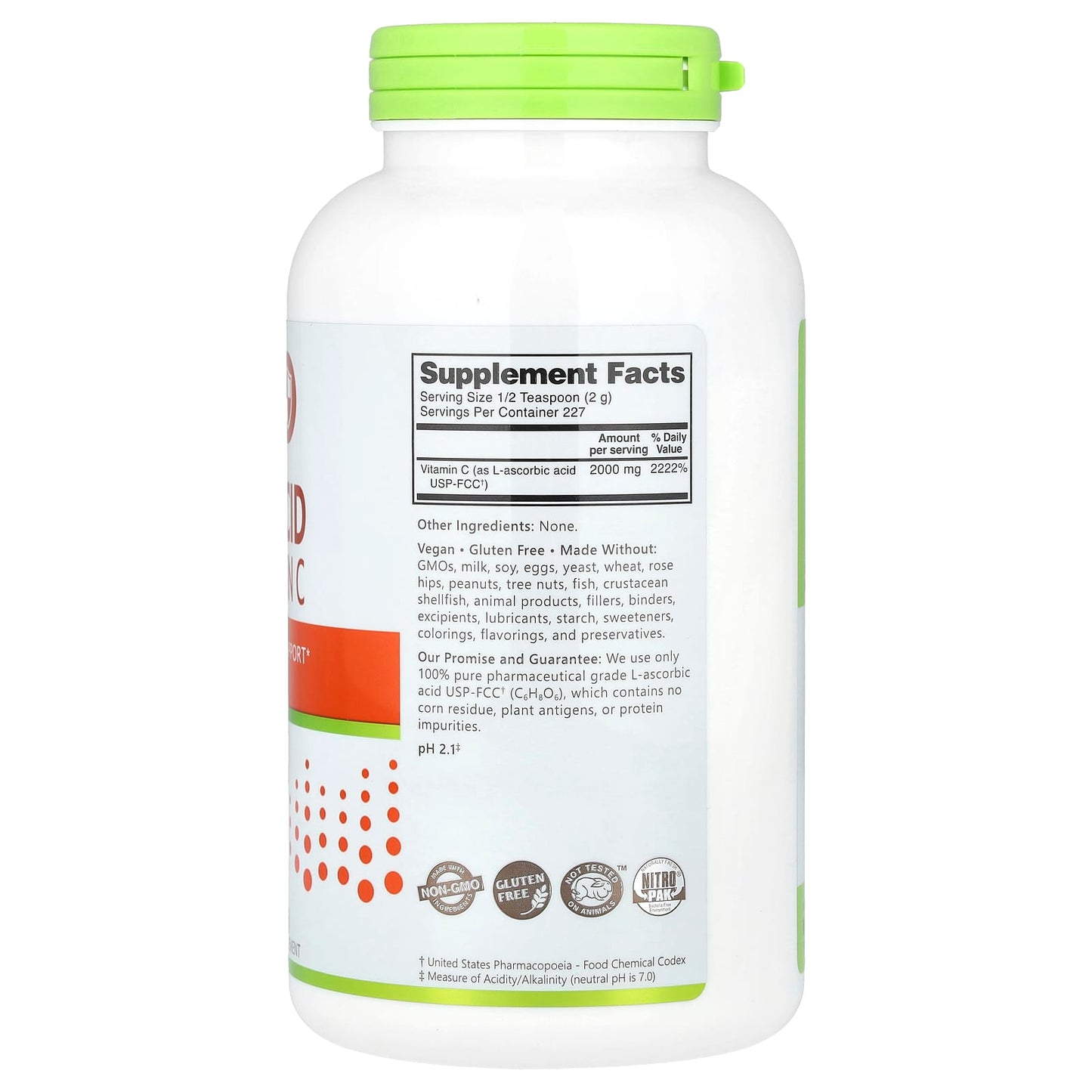 NutriBiotic, Immunity, Ascorbic Acid, 100% Pure Vitamin C, Crystalline Powder, 16 oz (454 g) - Image 2