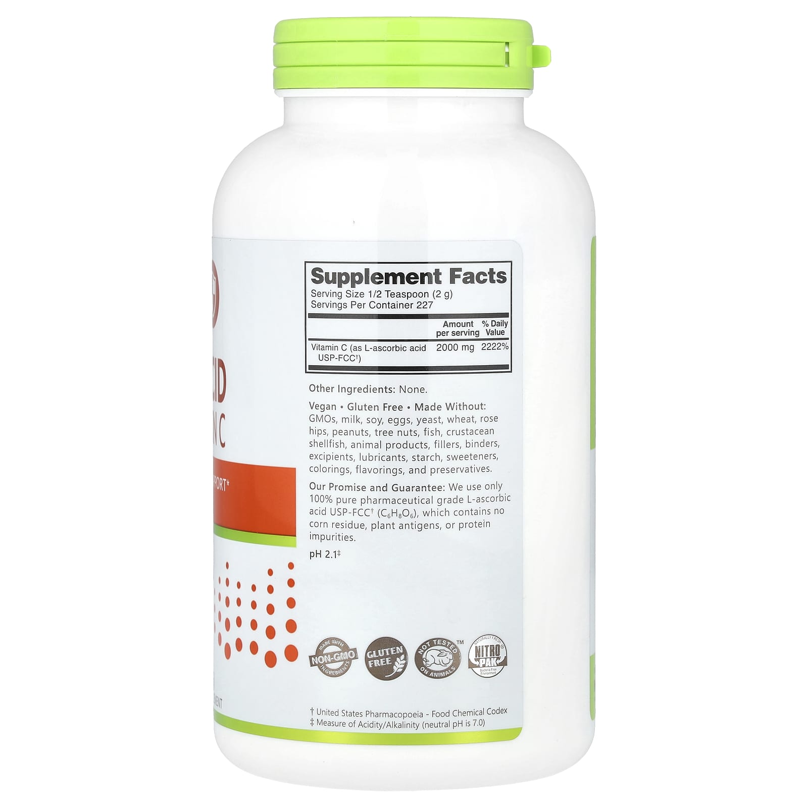 NutriBiotic, Immunity, Ascorbic Acid, 100% Pure Vitamin C, Crystalline Powder, 16 oz (454 g) - Image 2