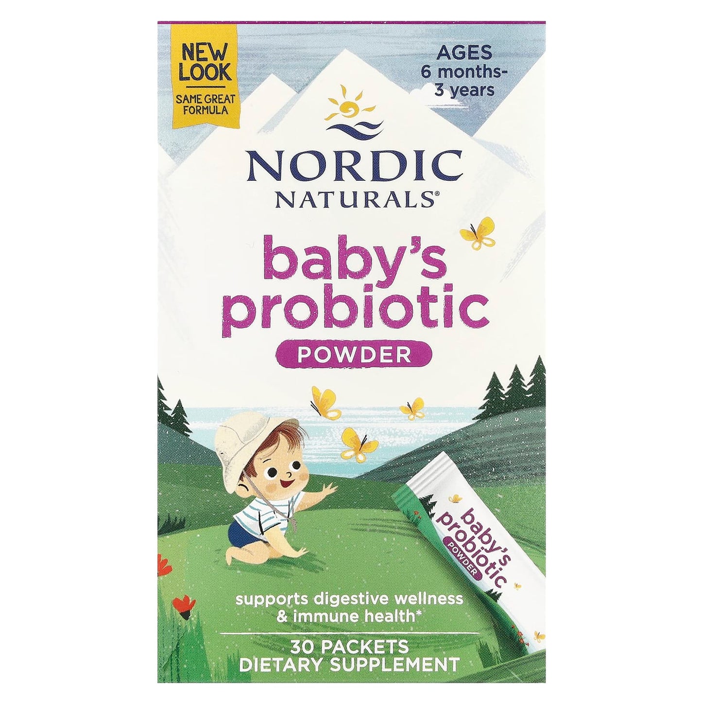 Nordic Naturals, Baby's Probiotic Powder, Ages 6 Months-3 Years, 30 Packets, 0.05 oz (1.45 g) Each - Image 1