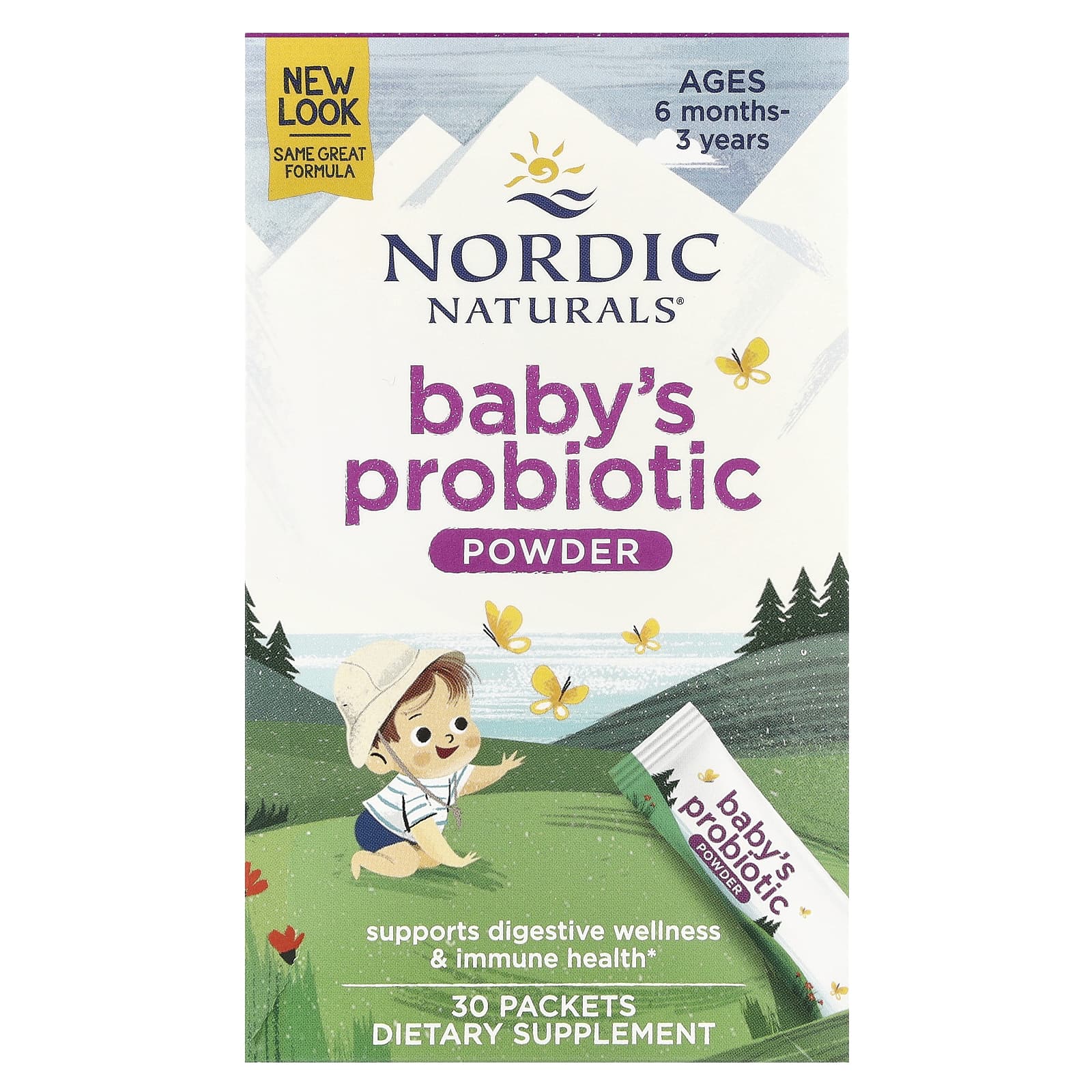 Nordic Naturals, Baby's Probiotic Powder, Ages 6 Months-3 Years, 30 Packets, 0.05 oz (1.45 g) Each - Image 1