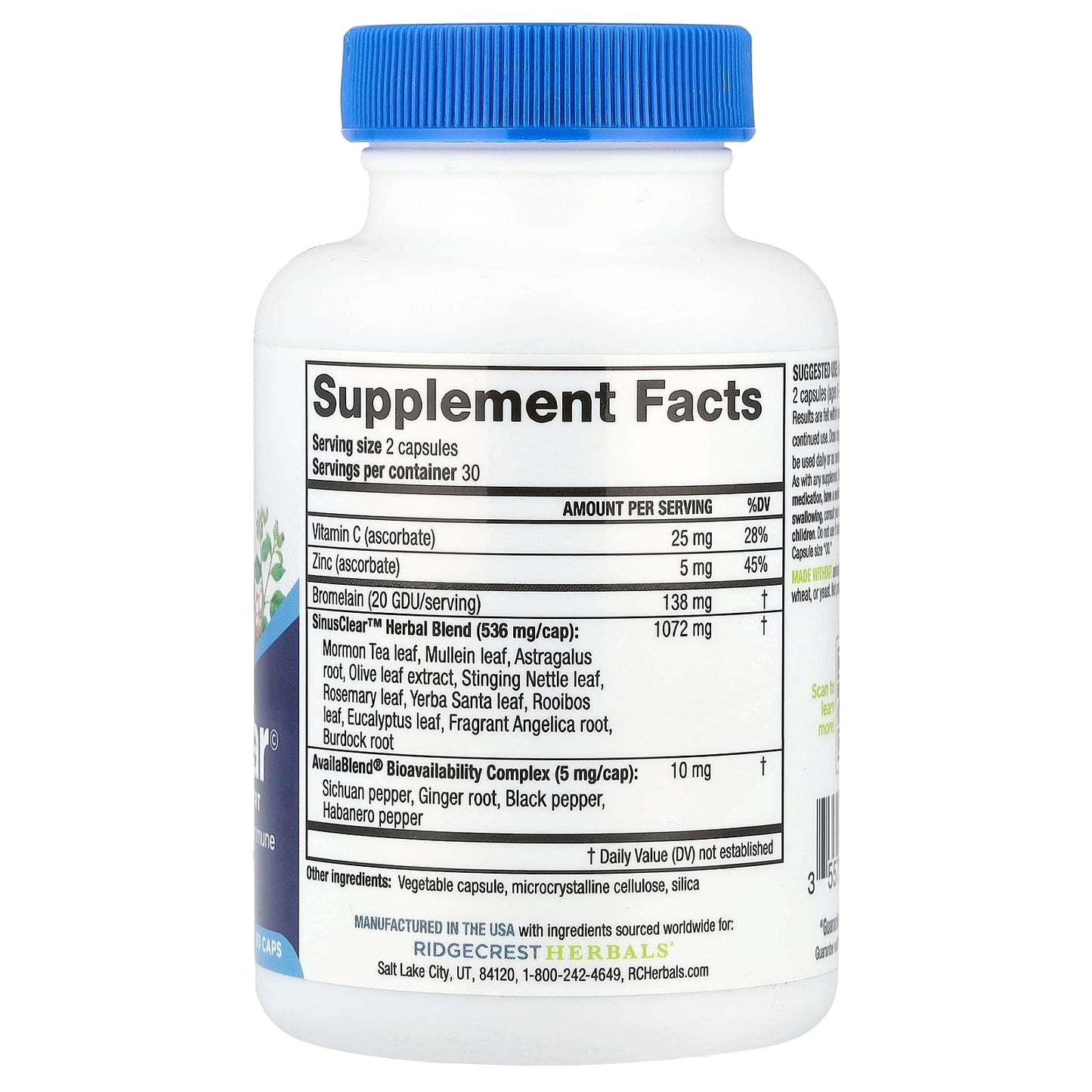 RidgeCrest Herbals, SinusClear©, 60 Capsules - Image 2
