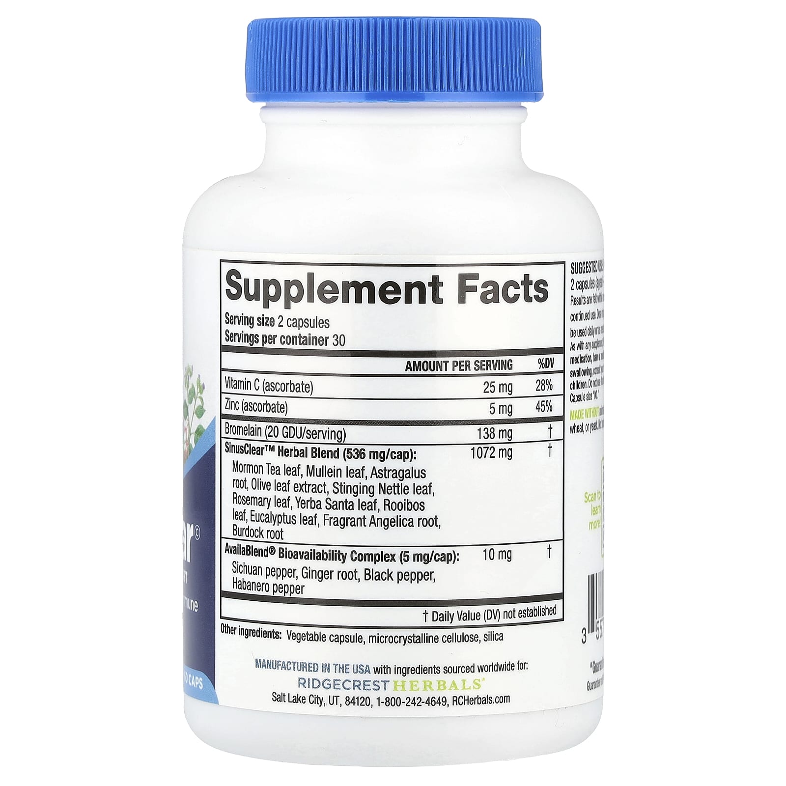 RidgeCrest Herbals, SinusClear©, 60 Capsules - Image 2