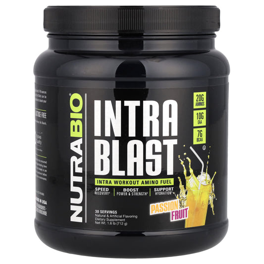 NutraBio, Intra Blast, Intra Workout Amino Fuel, Passion Fruit, 1.6 lb (712 g) - Image 1