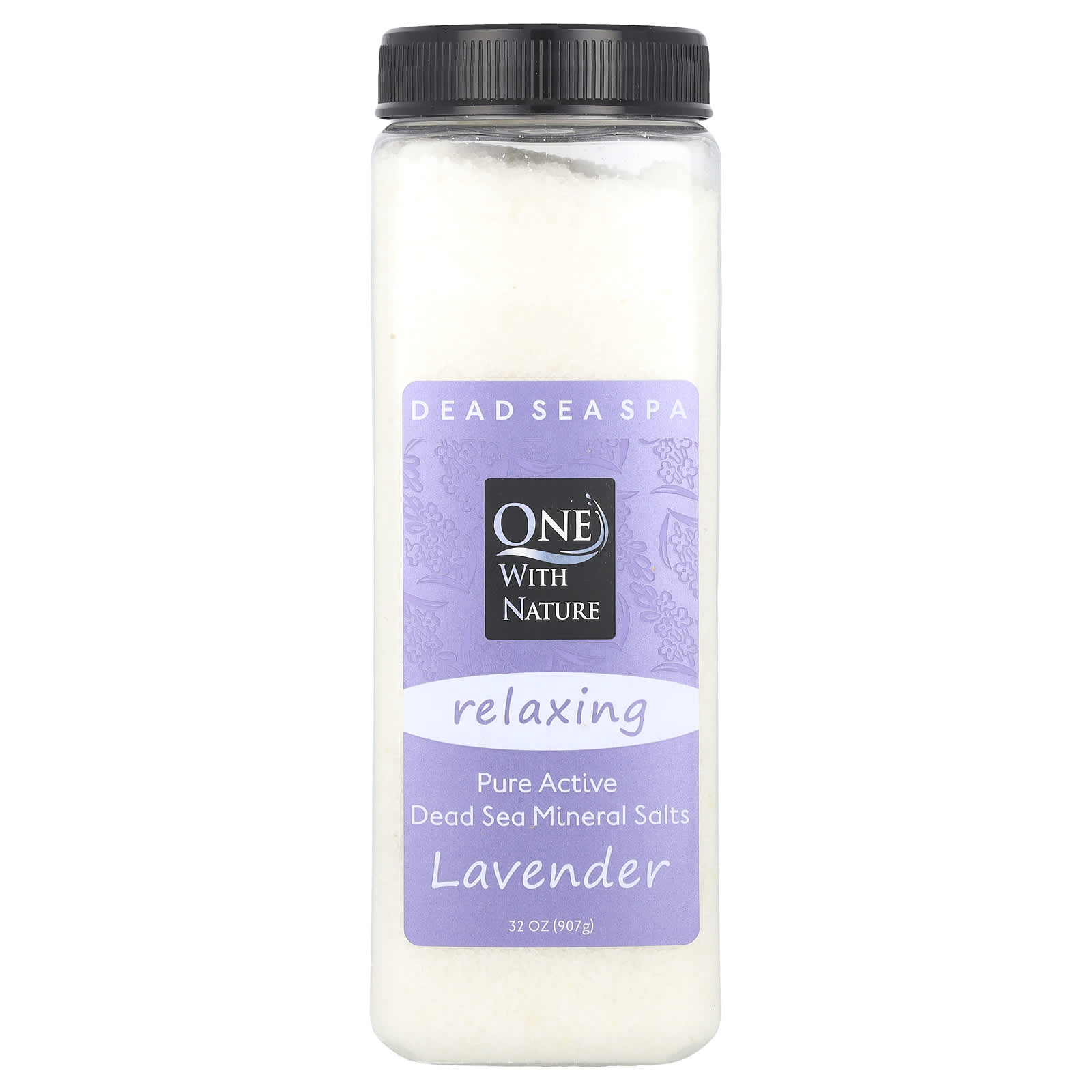 One with Nature, Dead Sea Spa, Mineral Salts, Relaxing, Lavender, 32 oz (907 g) - Image 1