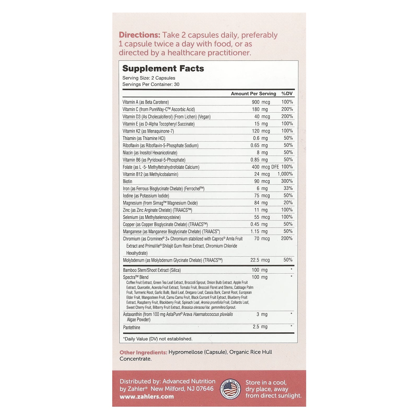 Zahler, Multivitamin, Beauty, 60 Capsules - Image 2