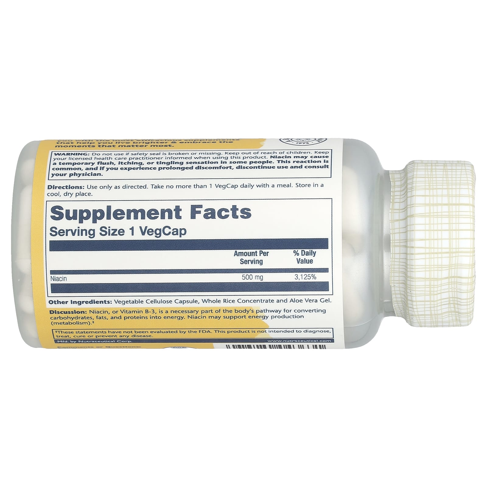 Solaray, Niacin, 500 mg, 100 VegCaps - Image 2
