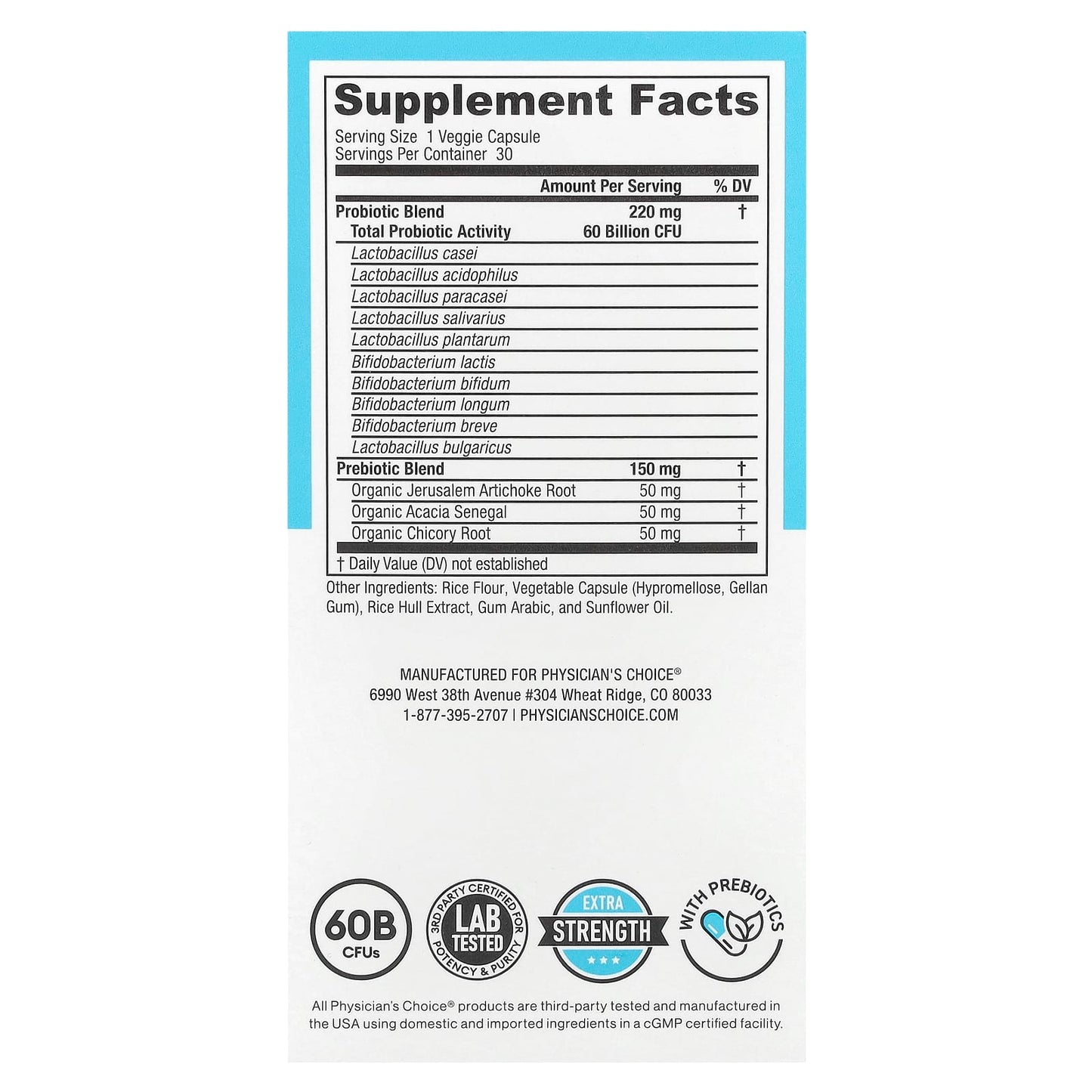 Physician's Choice, 60 Billion Probiotic, 30 Delayed-Release Veggie Capsules - Image 2