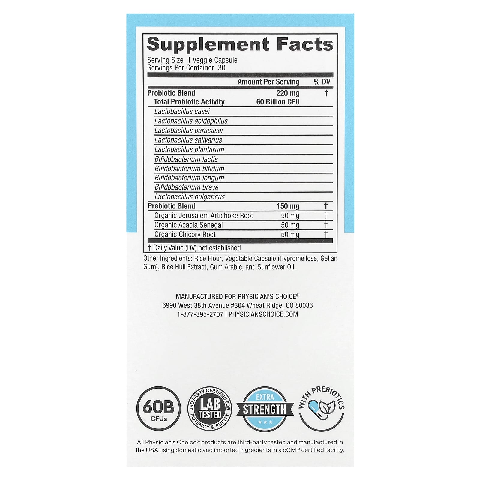Physician's Choice, 60 Billion Probiotic, 30 Delayed-Release Veggie Capsules - Image 2