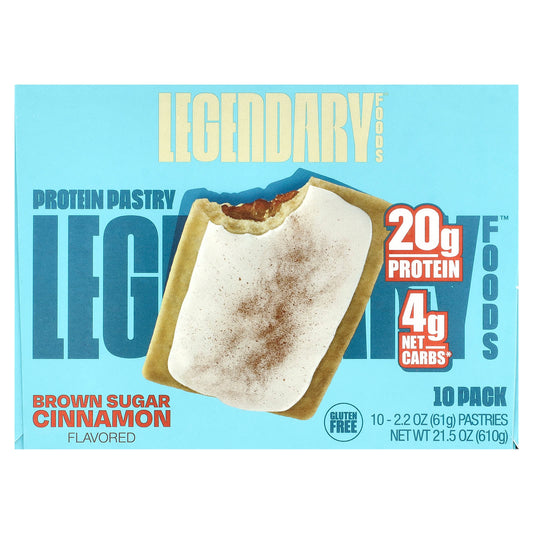 Legendary Foods, Protein Pastry, Brown Sugar Cinnamon, 10 Pack, 2.2 oz (61 g) Each - Image 1