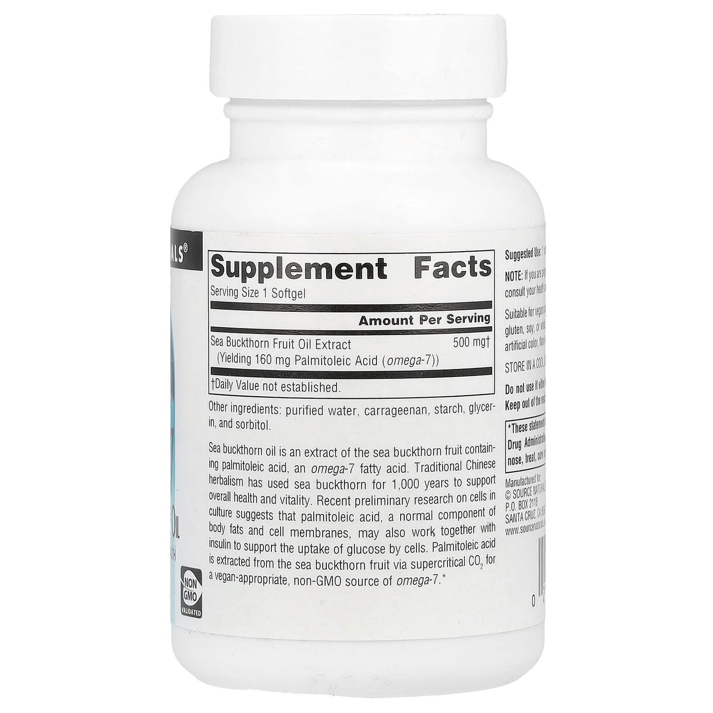 Source Naturals, Omega-7, Sea Buckthorn Fruit Oil, 60 Vegan Softgels - Image 2