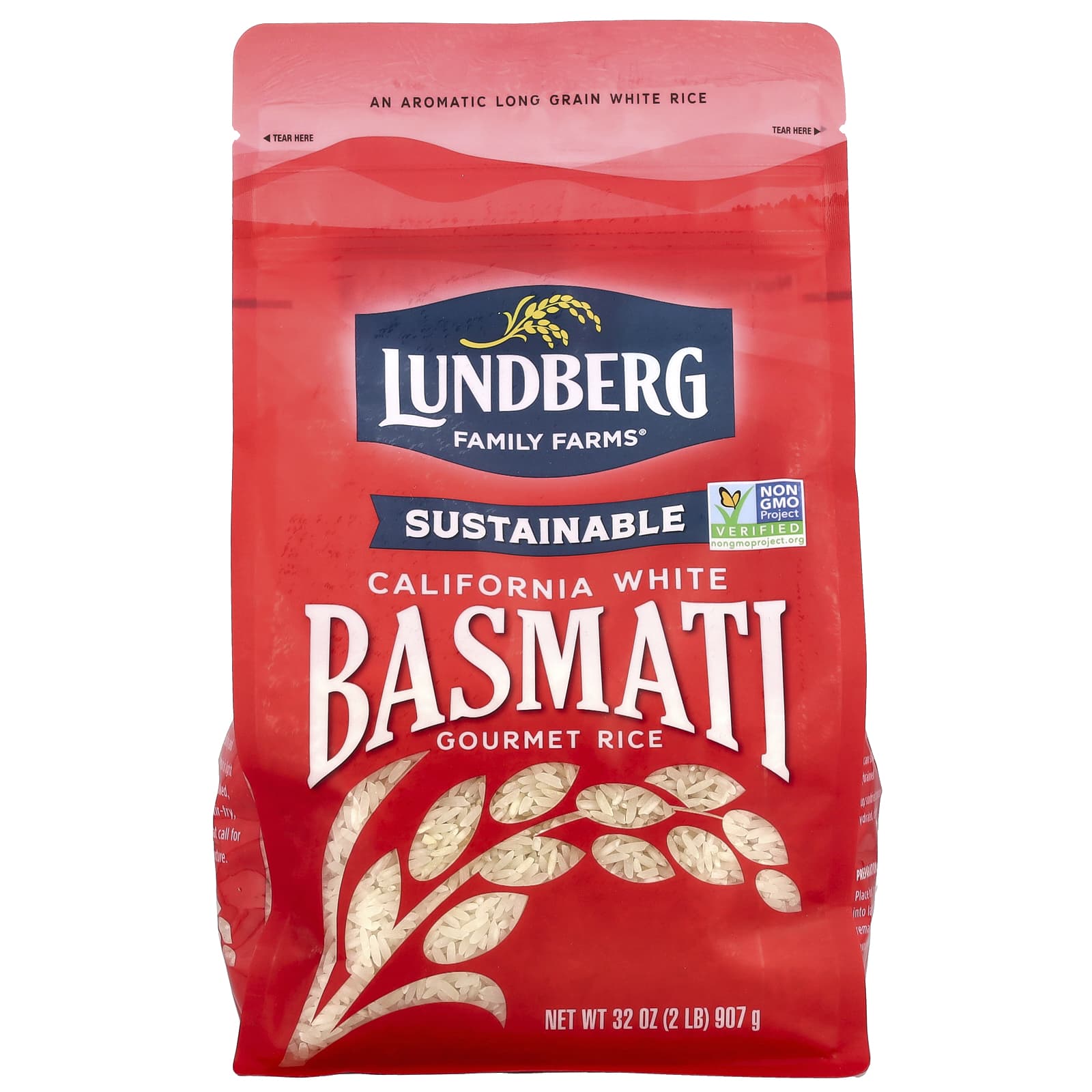 Lundberg, California White Basmati Gourmet Rice, 32 oz (907 g) - Image 1