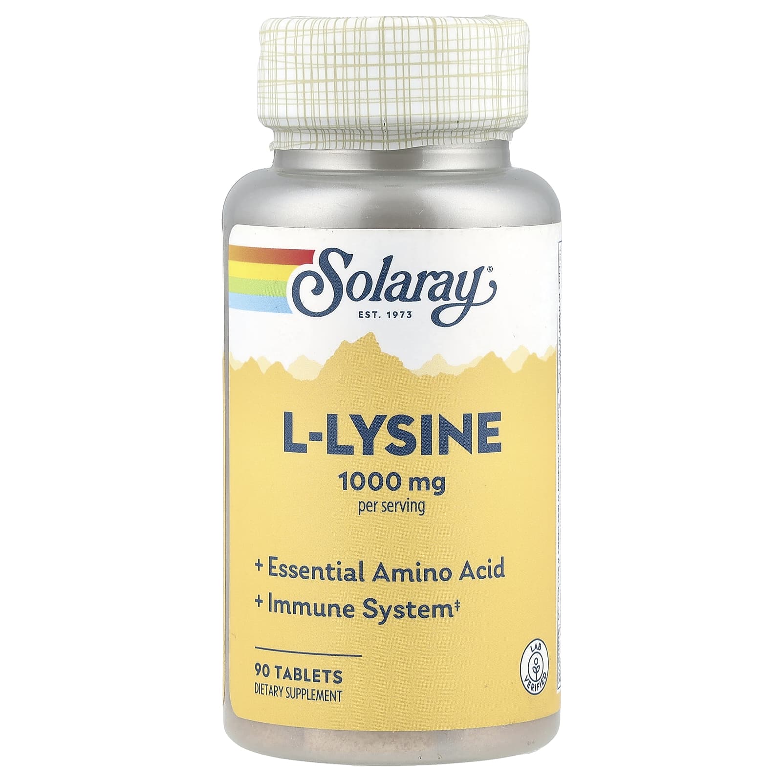 Solaray, L-Lysine, 90 Tablets - Image 1