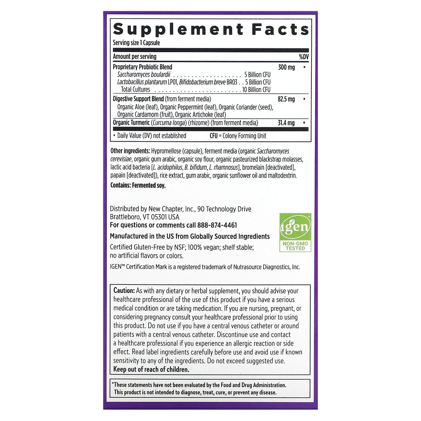 New Chapter, All-Flora Probiotic , 10 Billion CFU, 60 Vegan Capsules - Image 2