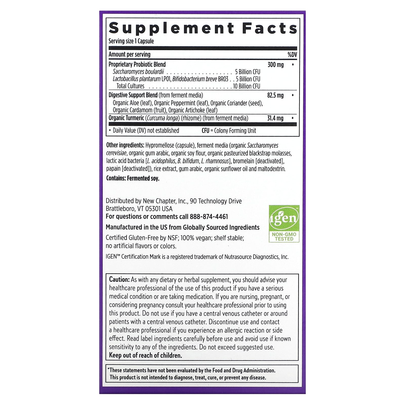 New Chapter, All-Flora Probiotic , 10 Billion CFU, 60 Vegan Capsules - Image 2