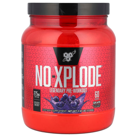 BSN N.O.-Xplode Pre-Workout Powder, Grape, 2.45 lbs - Image 1