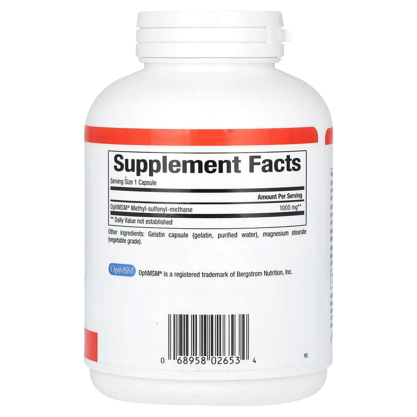 Natural Factors, MSM, Methyl-Sulfonyl-Methane, 1,000 mg, 180 Capsules - Image 2