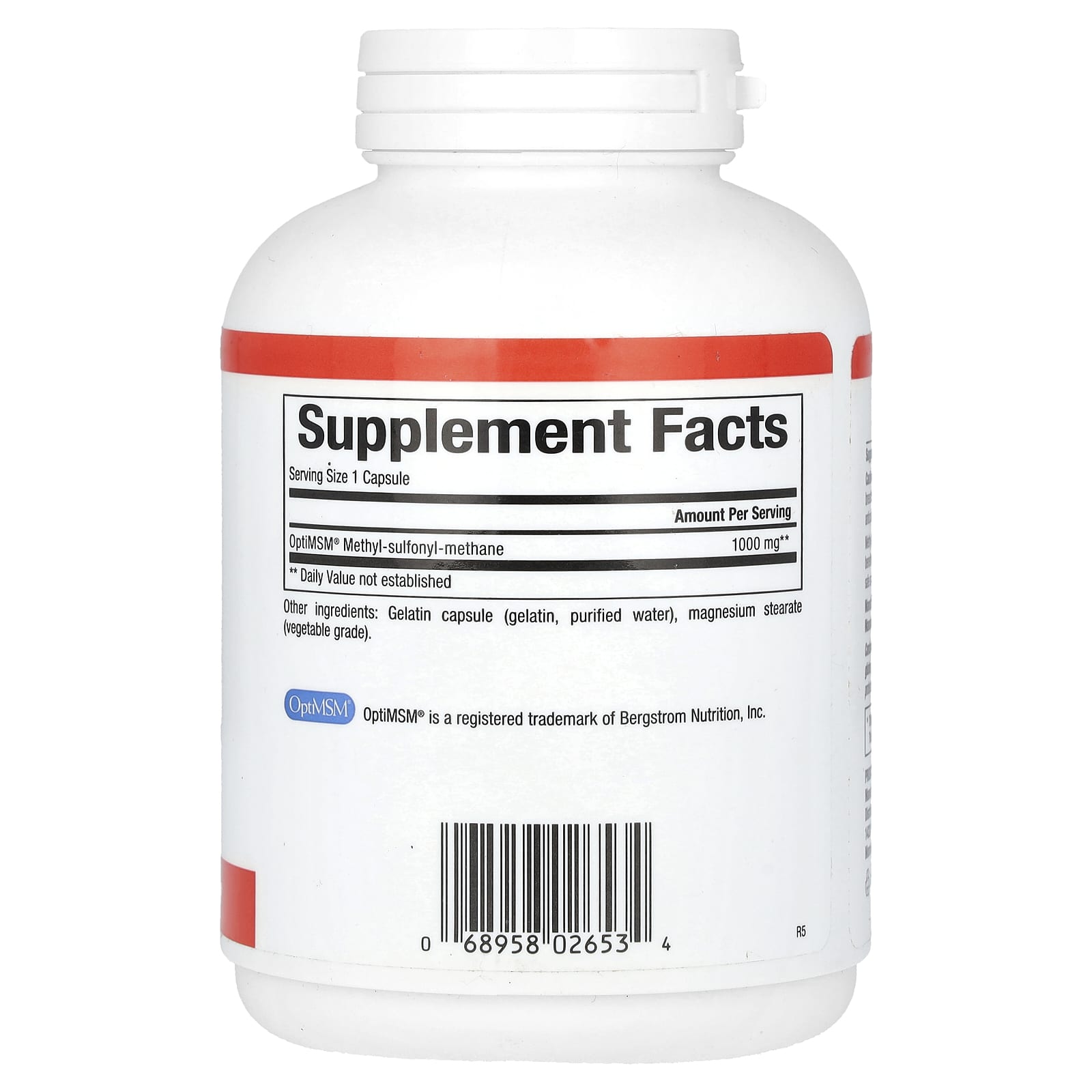 Natural Factors, MSM, Methyl-Sulfonyl-Methane, 1,000 mg, 180 Capsules - Image 2