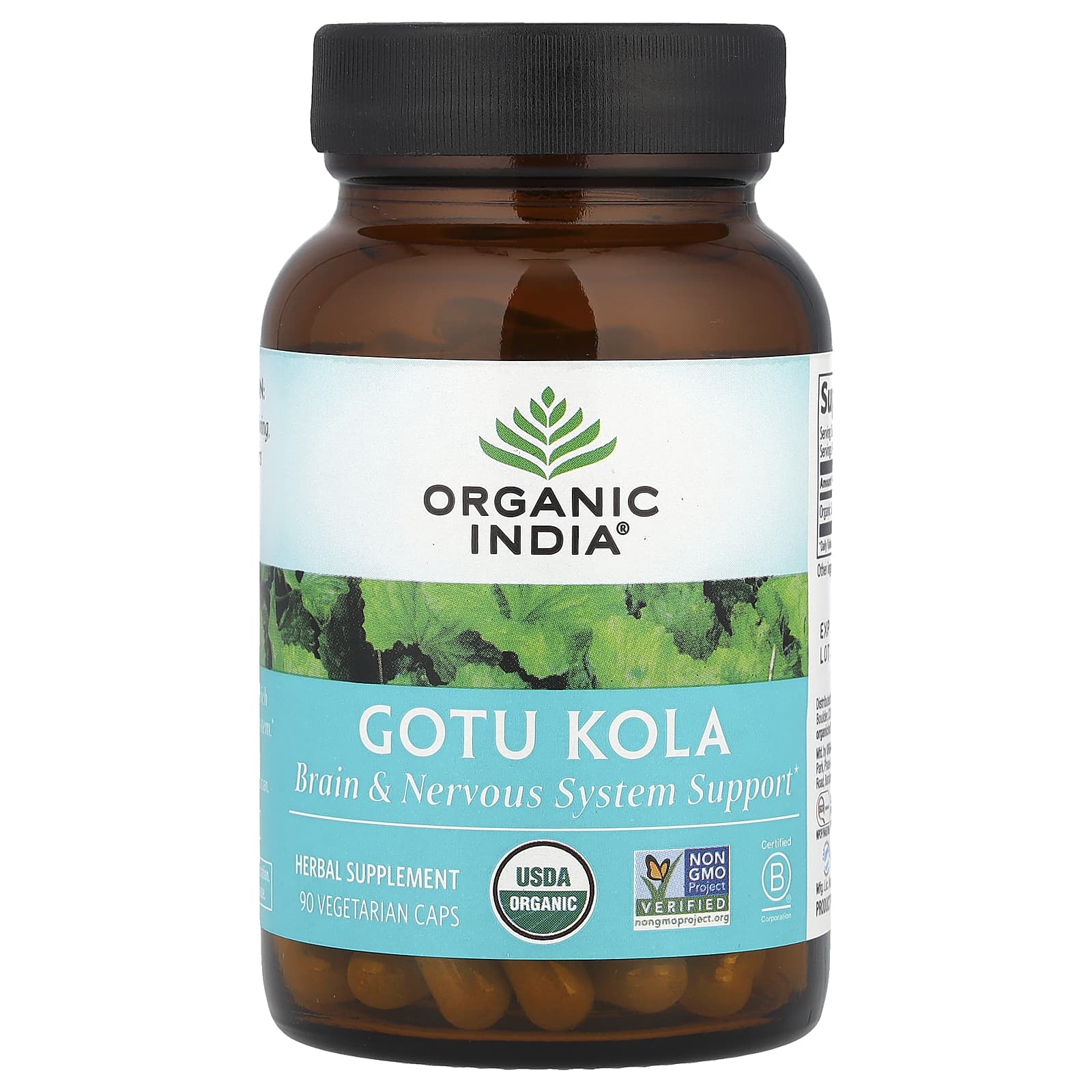 Organic India, Gotu Kola, 90 Vegetarian Caps (350 mg per Capsule) - Image 1
