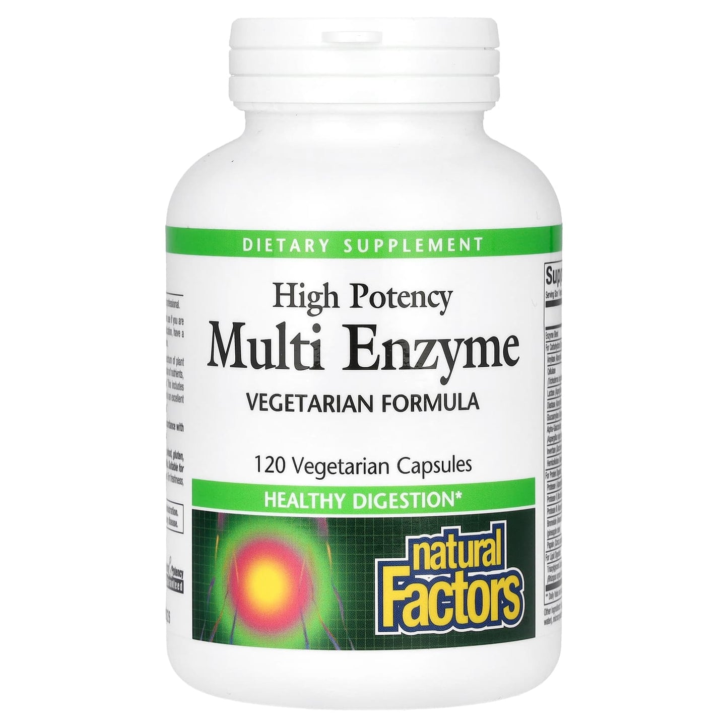 Natural Factors, High Potency, Multi Enzyme, 120 Vegetarian Capsules - Image 1