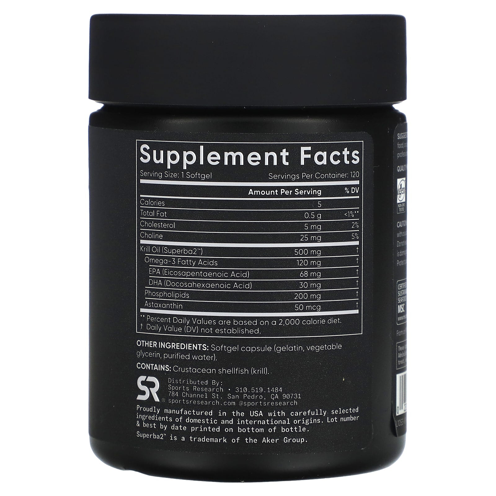 Sports Research, Omega-3 Krill Oil, Mini-Gels, 500 mg, 120 Softgels - Image 2