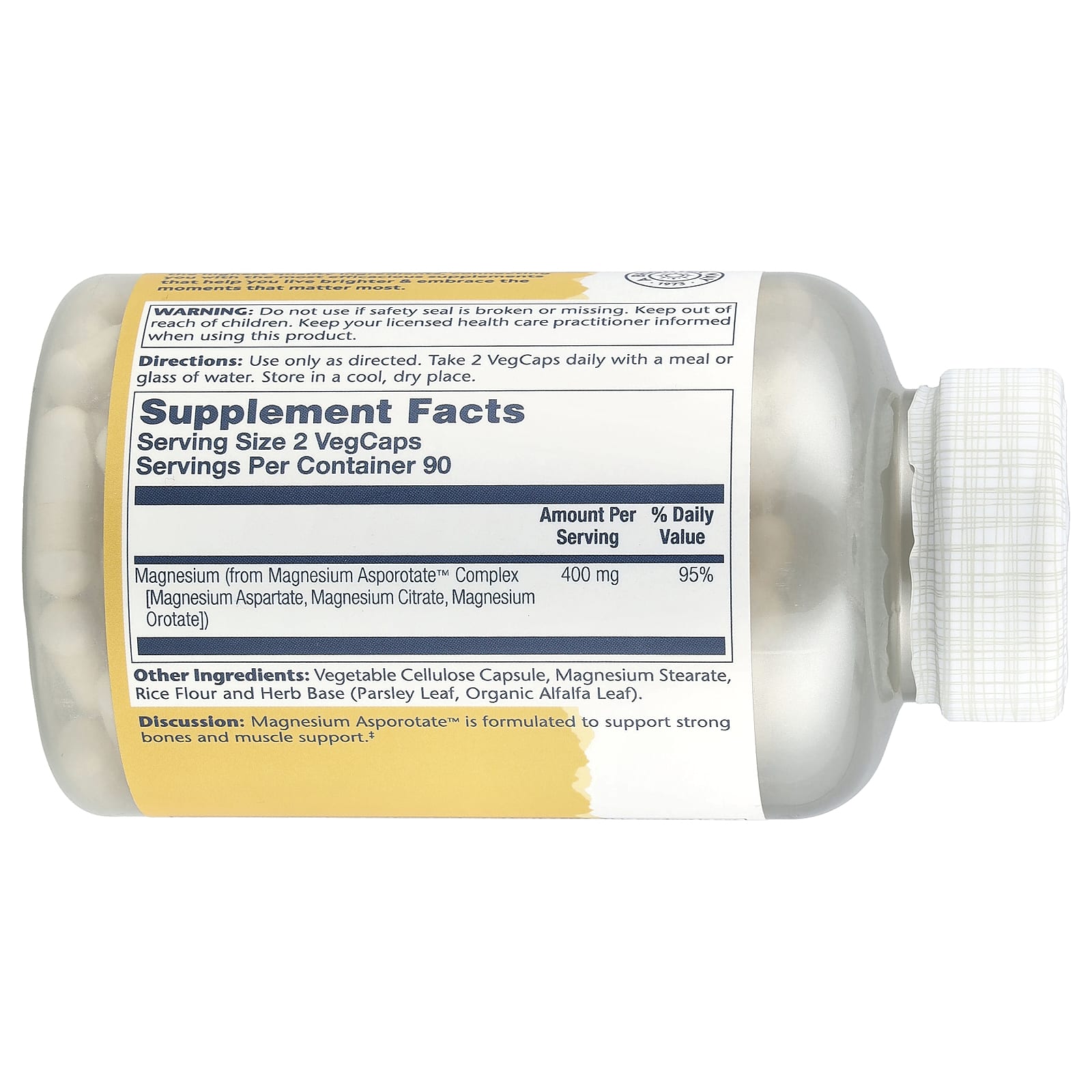 Solaray, Magnesium Asporotate™, 180 VegCaps (200 mg per Capsule) - Image 2