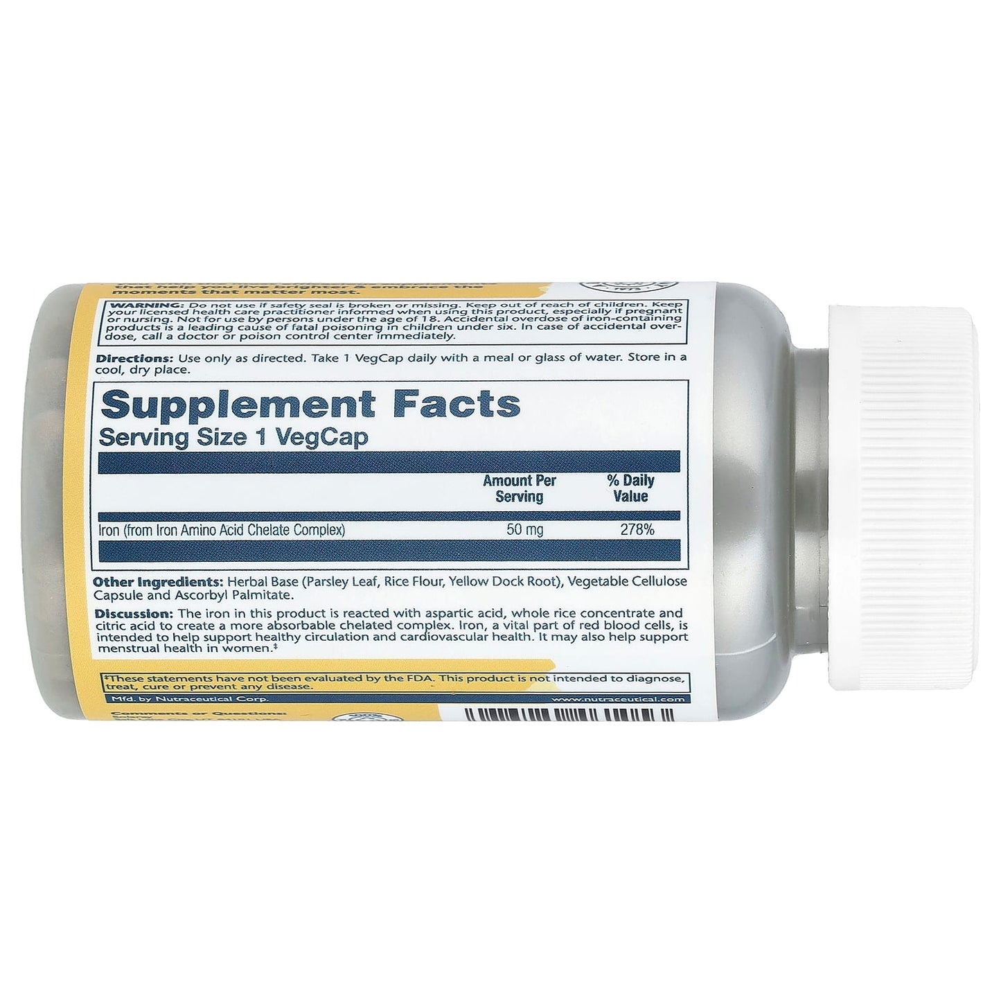Solaray, Iron, 50 mg, 60 VegCaps - Image 2