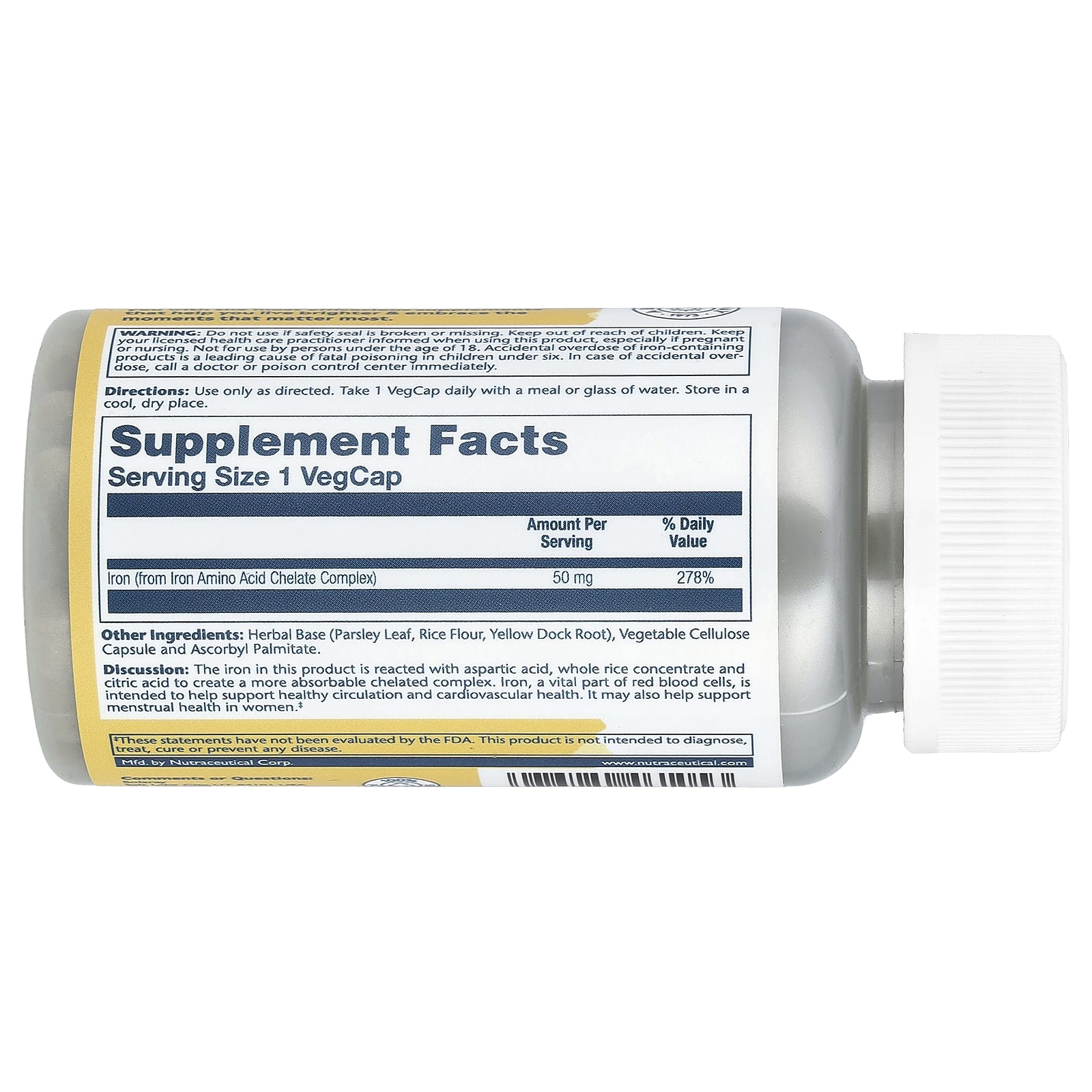 Solaray, Iron, 50 mg, 60 VegCaps - Image 2