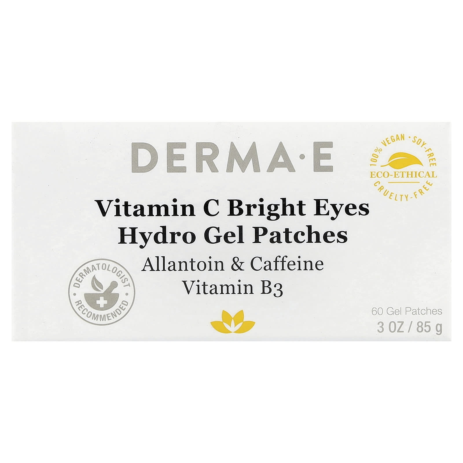 DERMA E Vitamin C Bright Eyes Hydro Gel Patches for All Skin Types - Image 2