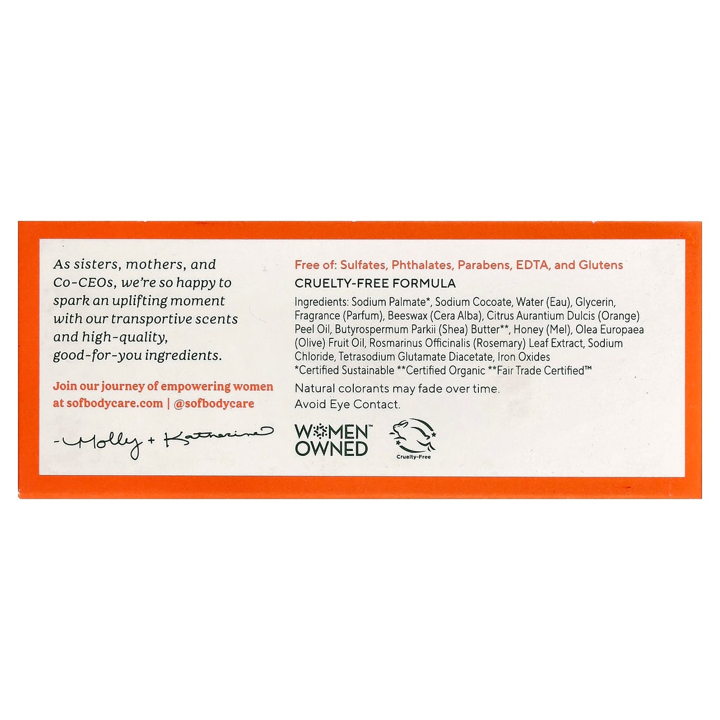 SoF, Triple Milled Bar Soap with Shea Butter, Orange Blossom & Honey, 6 oz (170 g) - Image 2