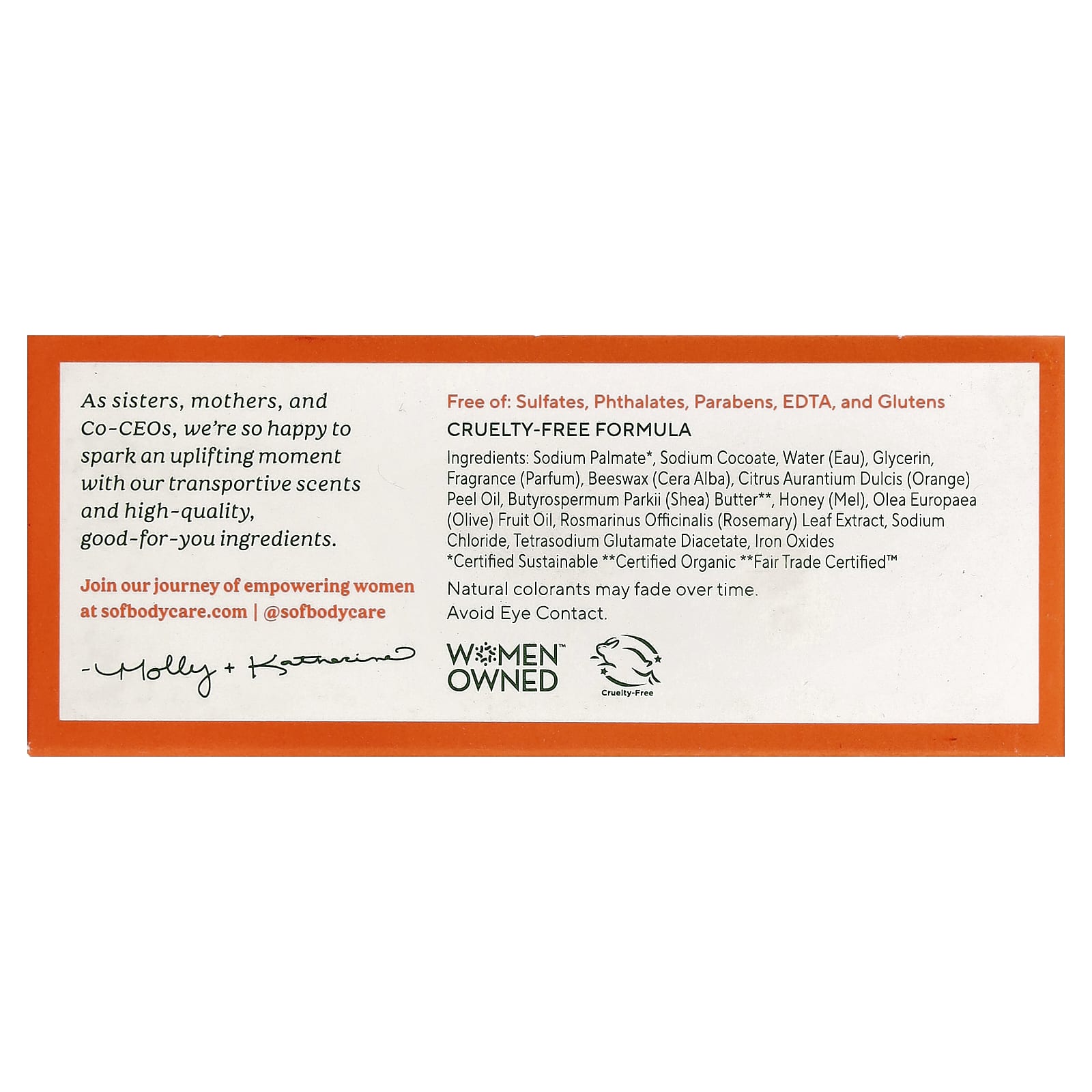 SoF, Triple Milled Bar Soap with Shea Butter, Orange Blossom & Honey, 6 oz (170 g) - Image 2