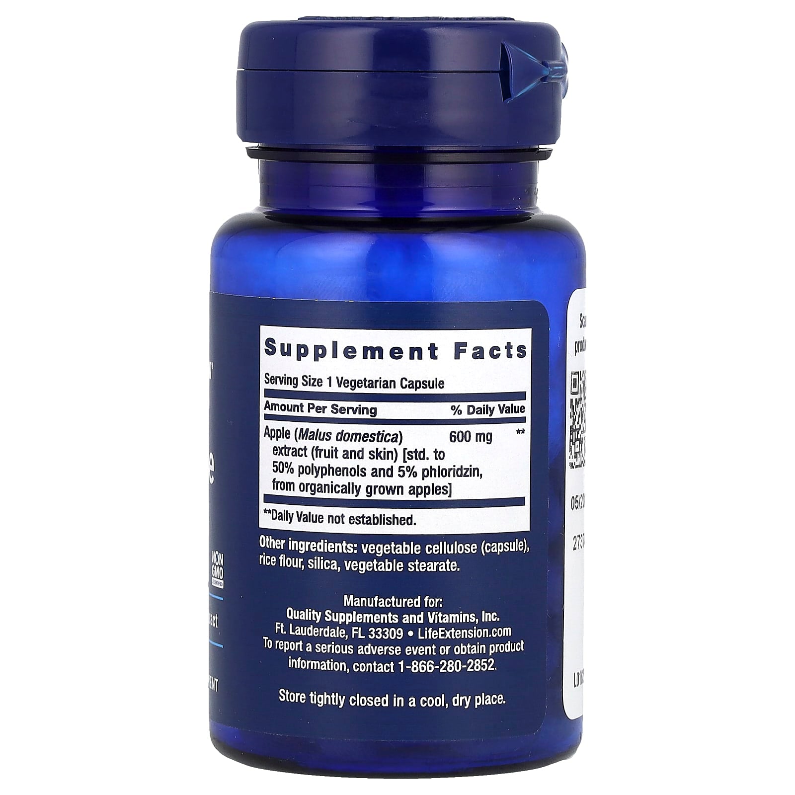 Life Extension, AppleWise, 600 mg, 30 Vegetarian Capsules - Image 2