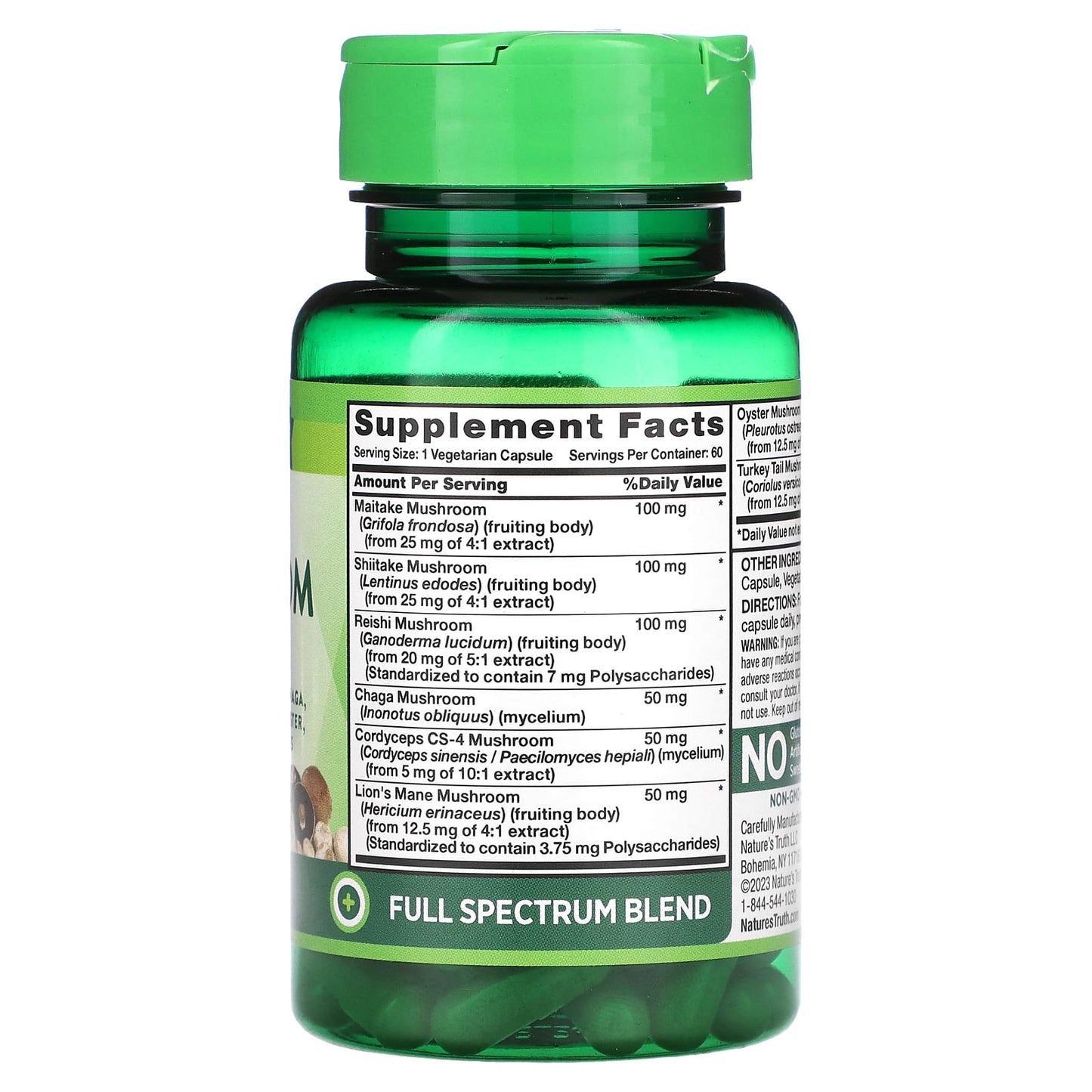 Nature's Truth, Super 8 Mushroom Complex, 60 Vegetarian Capsules - Image 2