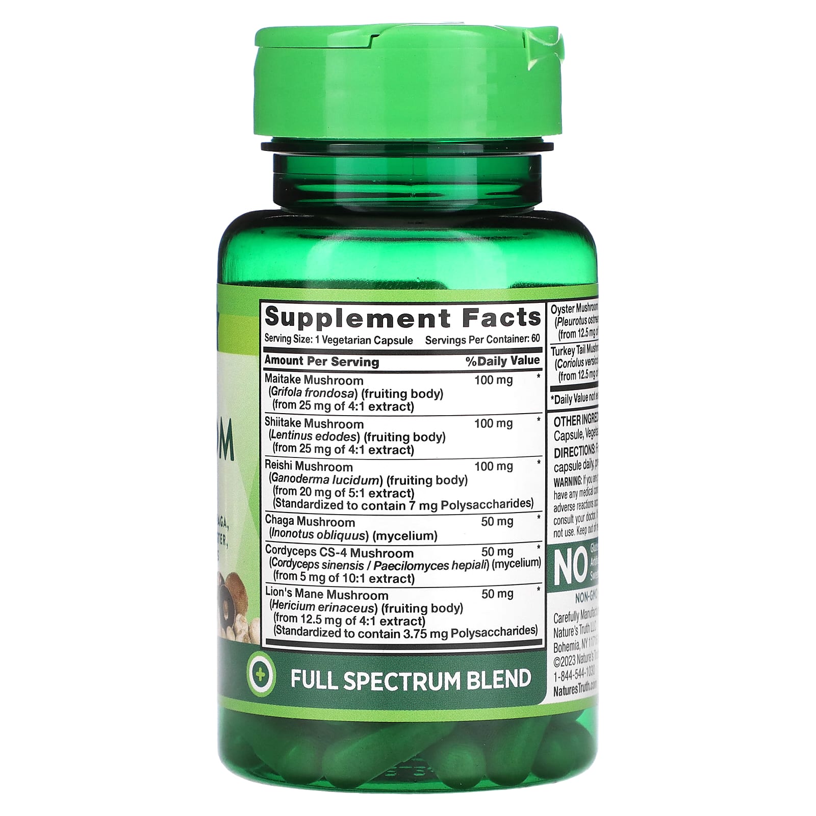 Nature's Truth, Super 8 Mushroom Complex, 60 Vegetarian Capsules - Image 2